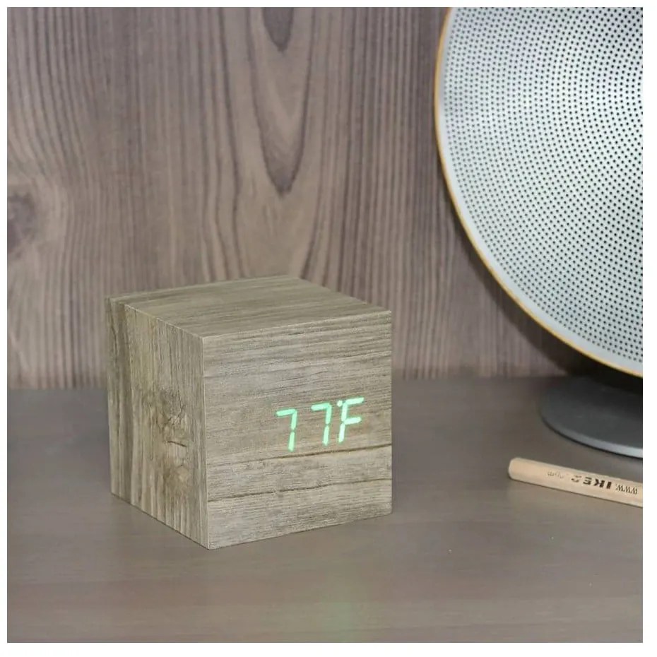 Budzik cyfrowy Wooden Cube Click – Gingko