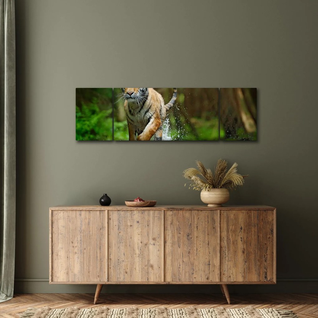 Obraz biegnącego tygrysa (170x50 cm)