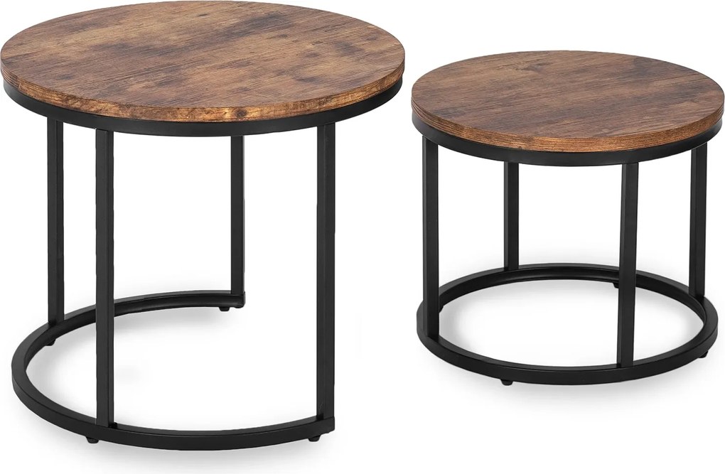 Zestaw Stolików Kawowych FIGO 43 cm/53 cm Dąb Rustykalny