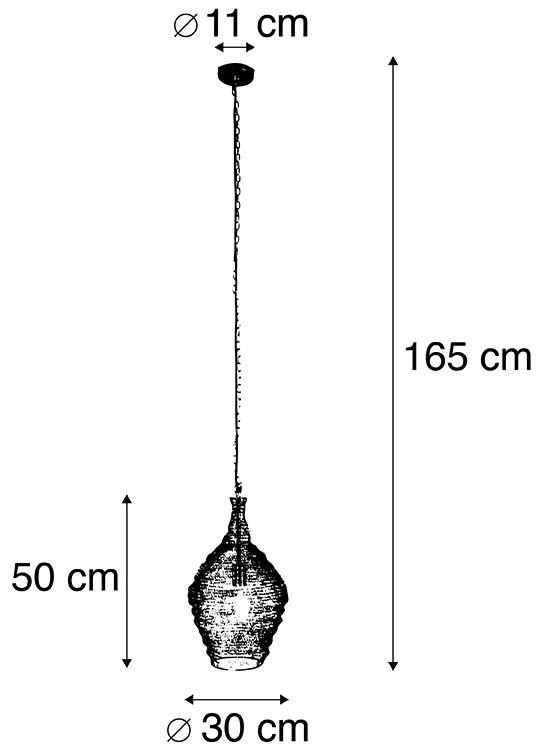 Orientalna lampa wisząca złota 30 cm - NidumKolonialny Oswietlenie wewnetrzne