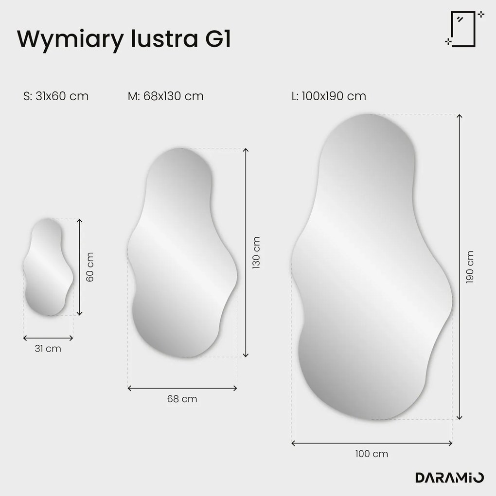 Falowane lustro łazienkowe LED G1