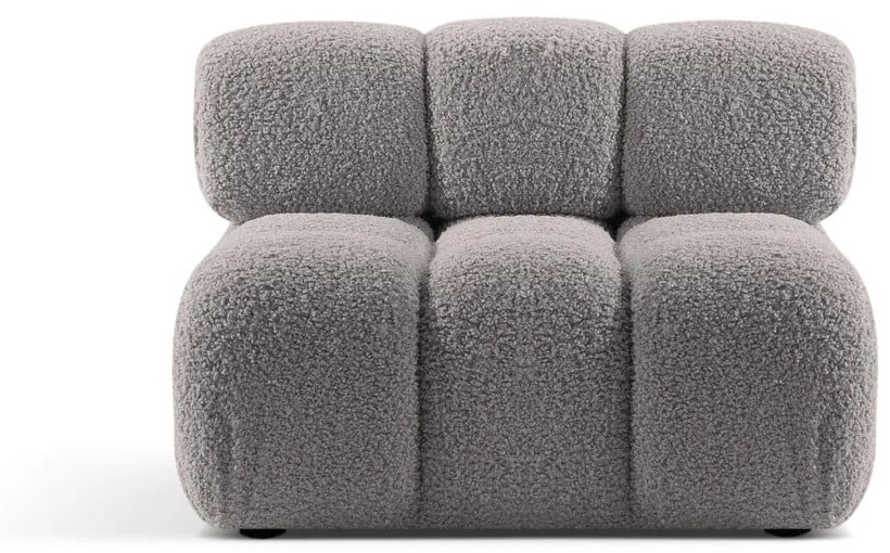 Jasnoszary moduł sofy z materiału bouclé (moduł środkowy) Bellis – Micadoni Home