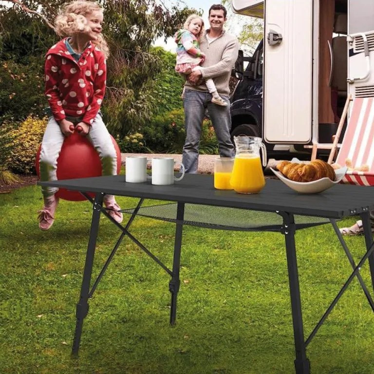 MIADOMODO Składany stolik kempingowy, 90 x 45 x 53 cm
