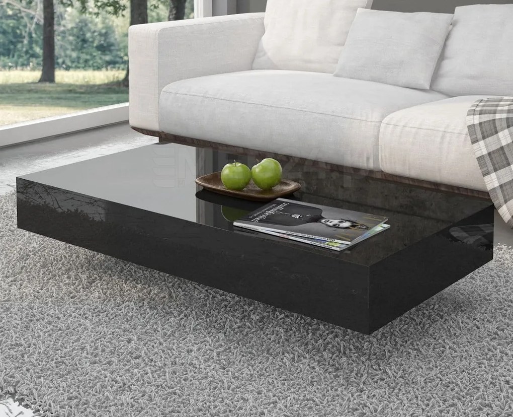 Niski stolik kawowy Pixel 90x60 cm, kolor czarny połysk