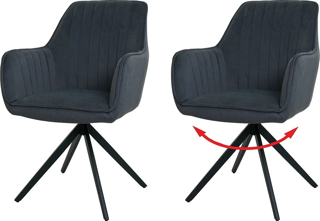 Krzesło do jadalni MCW-L79 (zestaw 2 sztuk),  antracyt