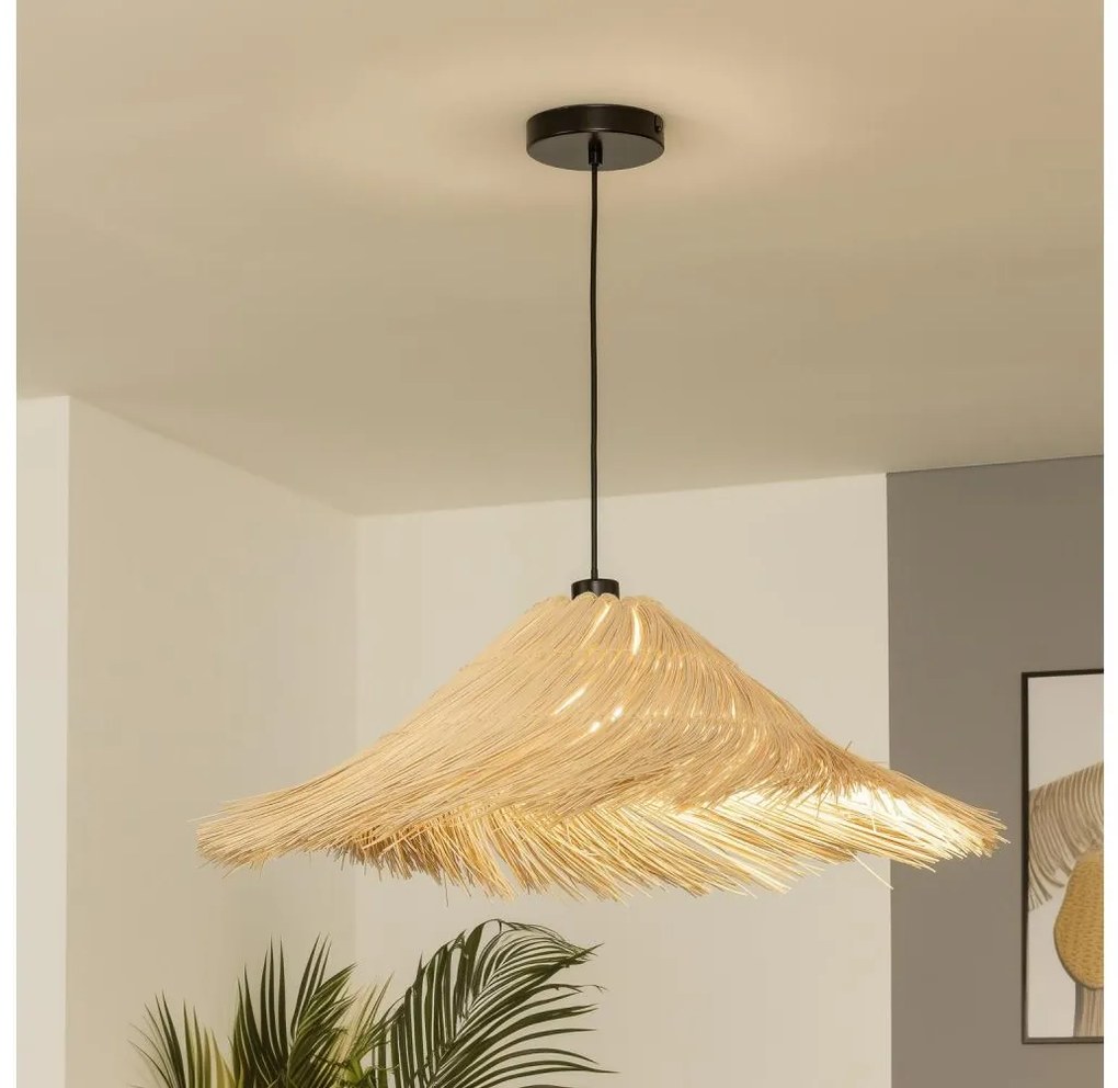 Brilagi - Lampa wisząca LED na lince CERIA BOHO, 1xE27/40W/230V, śr. 100 cm, rattan