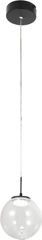 Ariel - Przezroczysta lampa wisząca pojedyncza marki Fabas Luce - Ściemnialna dioda LED 8 W - Nowoczesna lampa sufitowa