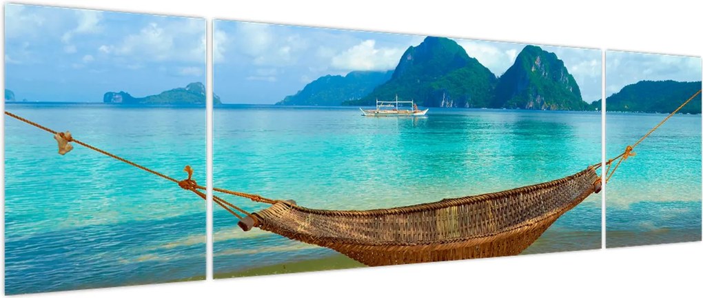 Obraz - Hamak na plaży (170x50 cm)
