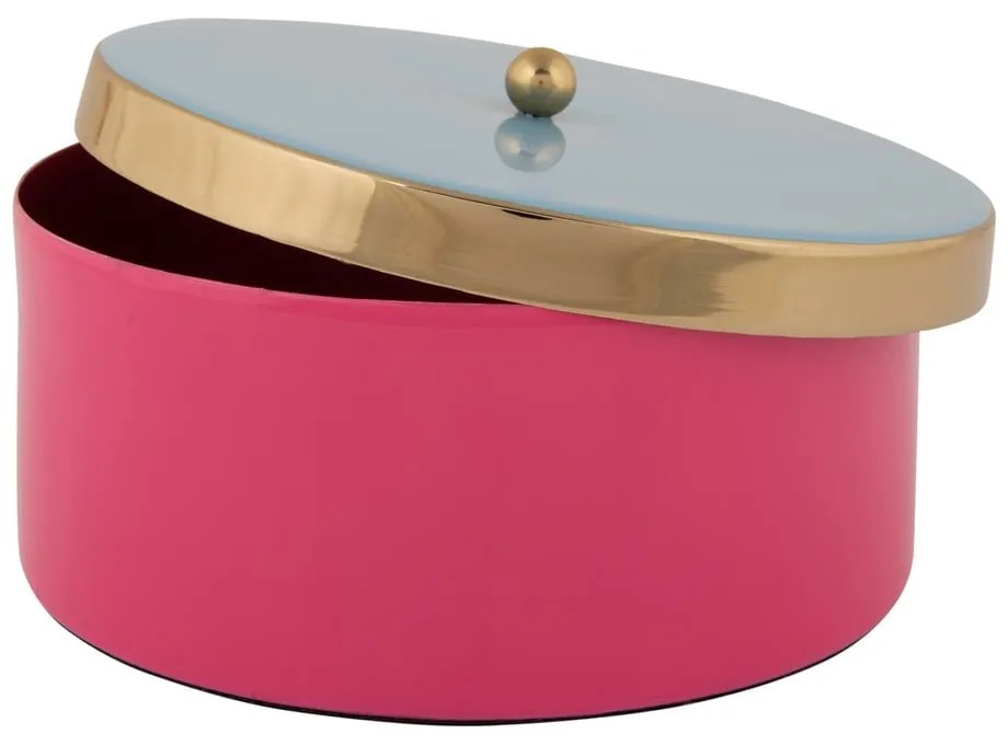 Różowy metalowy pojemnik dekoracyjny ø 16x6 cm Double Funky – PT LIVING