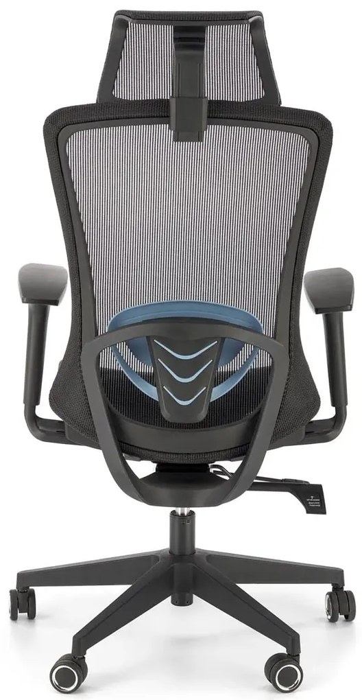 Czarny ergonomiczny obrotowy wentylowany fotel biurowy - Mizo