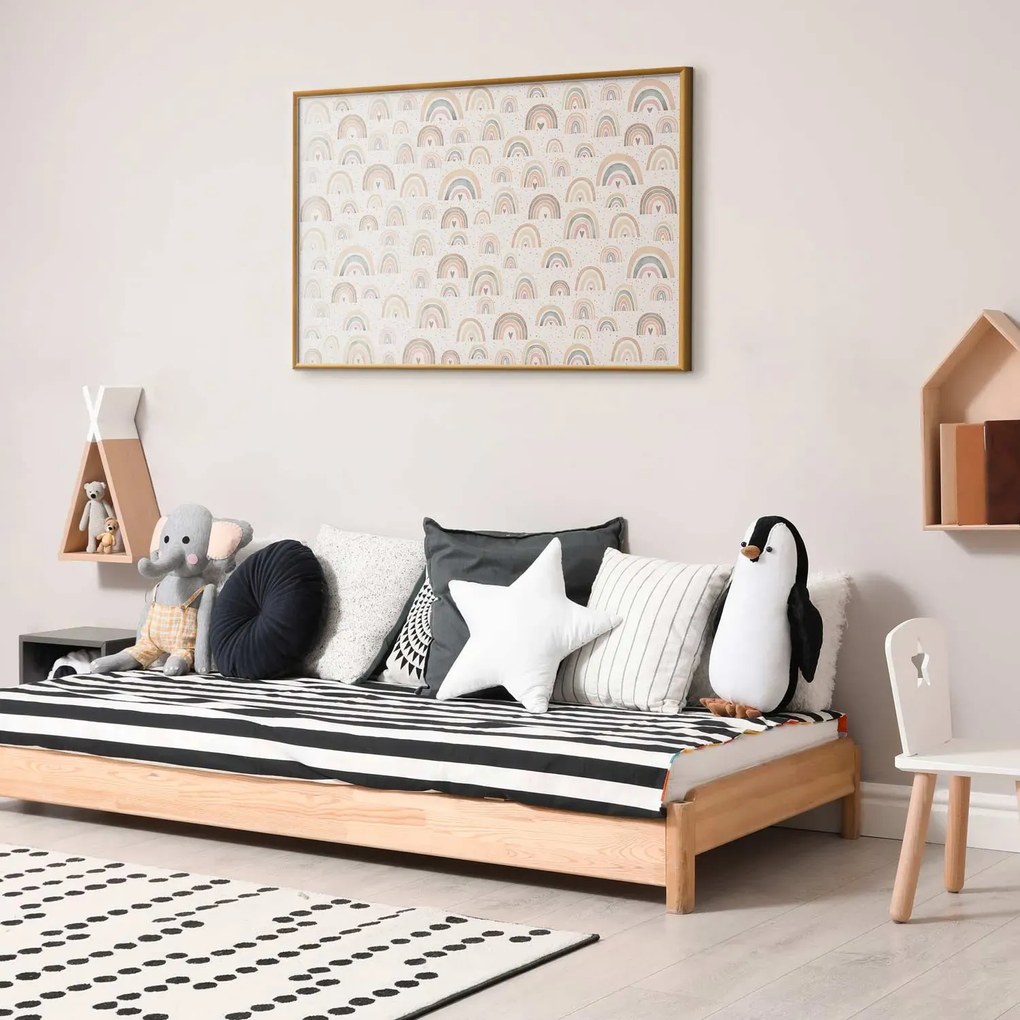 Plakat Tęcze i serca 30x21 cm z ramą złotą bez marginesu ARTGEIST B