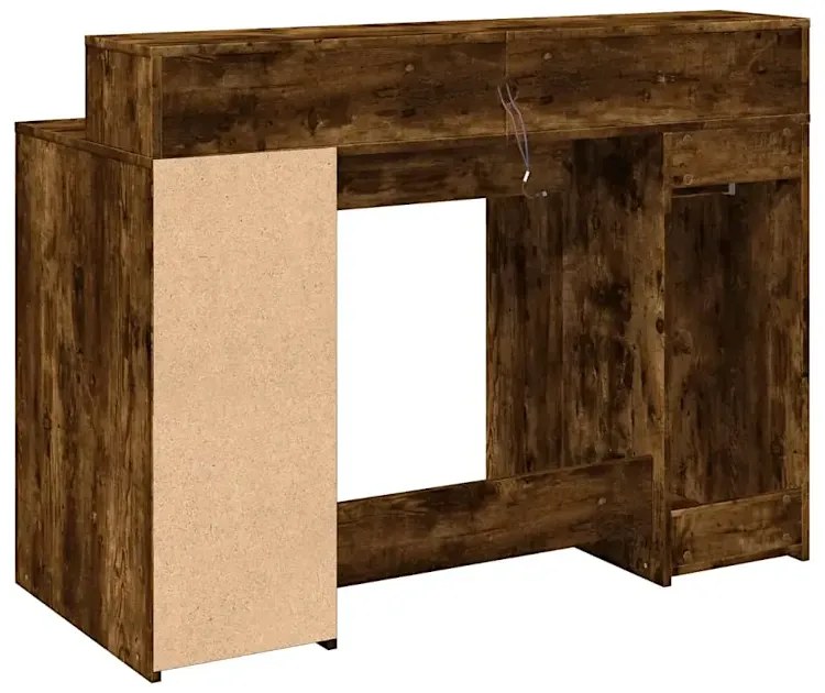 Biurko podświetlane 120 cm przydymiony dąb - Duna