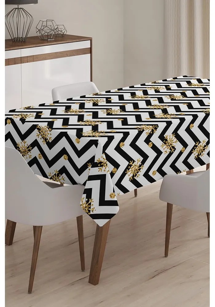 Świąteczny obrus z domieszką bawełny Minimalist Cushion Covers Happy New Year, 140x180 cm