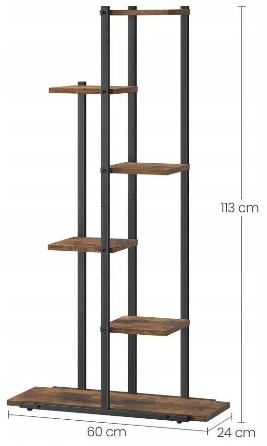 Nowoczesny brązowy stojak na rośliny 113 cm