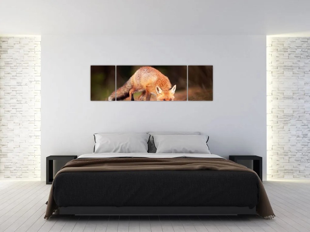 Obraz - Lis w lesie (170x50 cm)