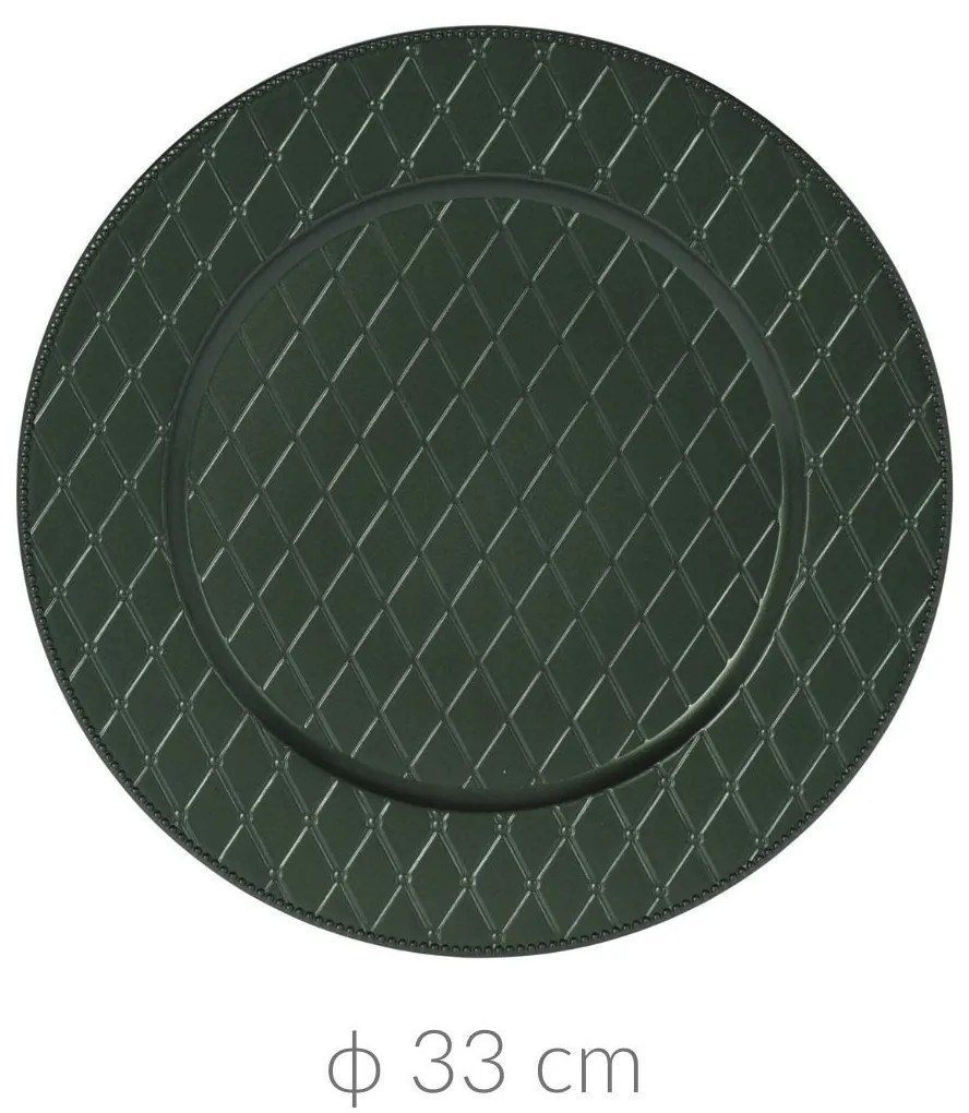 Podstawka dekoracyjna pod talerz, Ø 33 cm, zielony