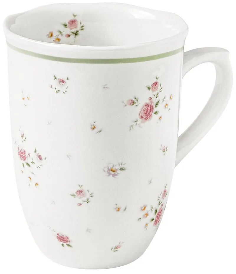 Zestaw 2 białych porcelanowych kubków Brandani Nonna Rosa