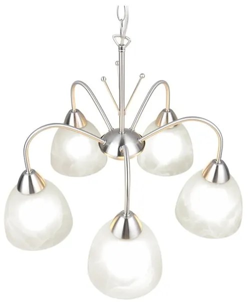 Lampa wisząca w biało-srebrnym kolorze ze szklanym kloszem ø 53 cm Dobby – Trio