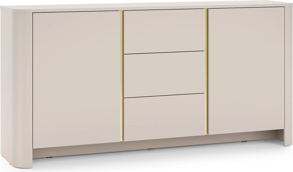 Komoda Sorrenti 168 cm z szufladami - kaszmir / złoty