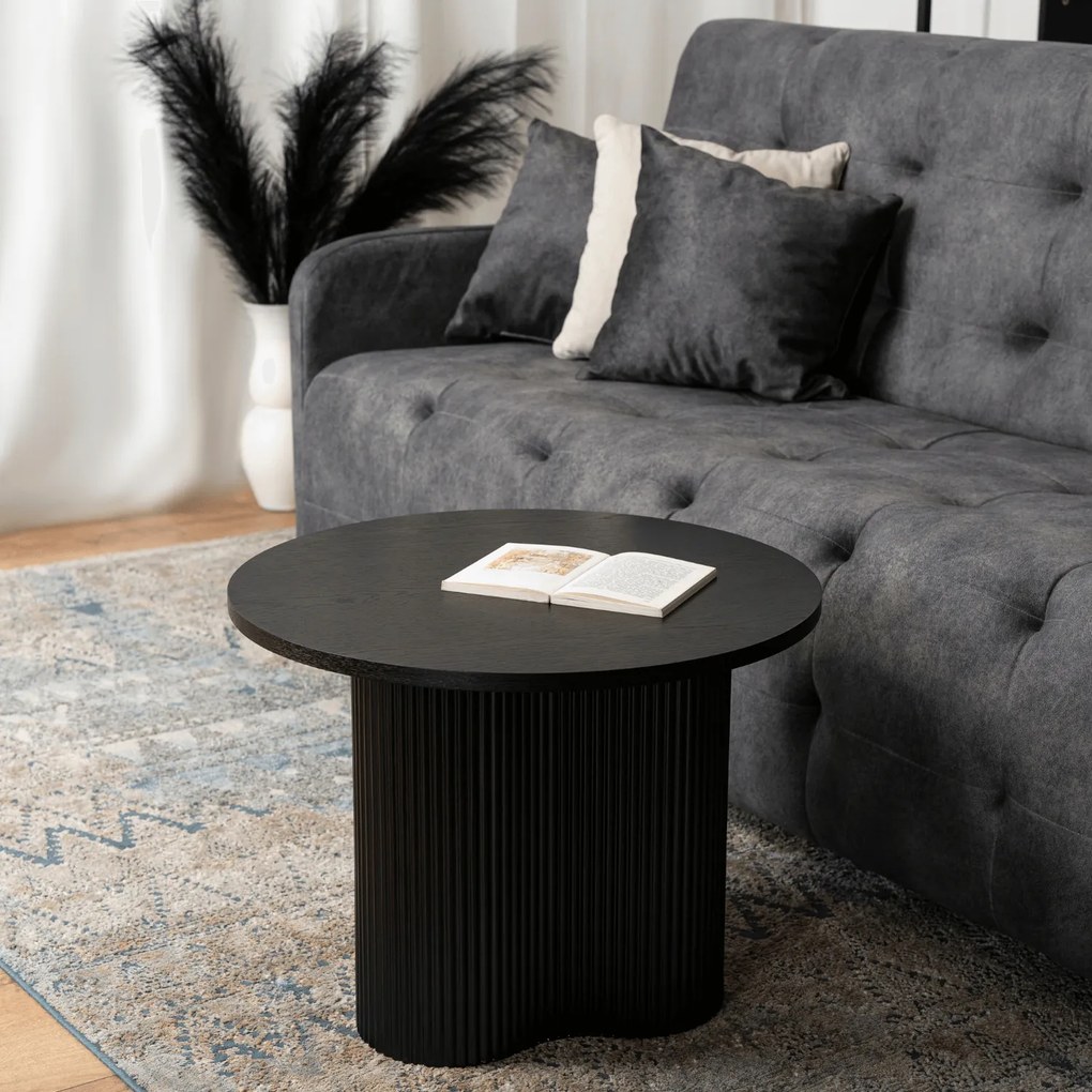 Stolik Kawowy DERIAN 60 cm Czarny Nowoczesny Loft