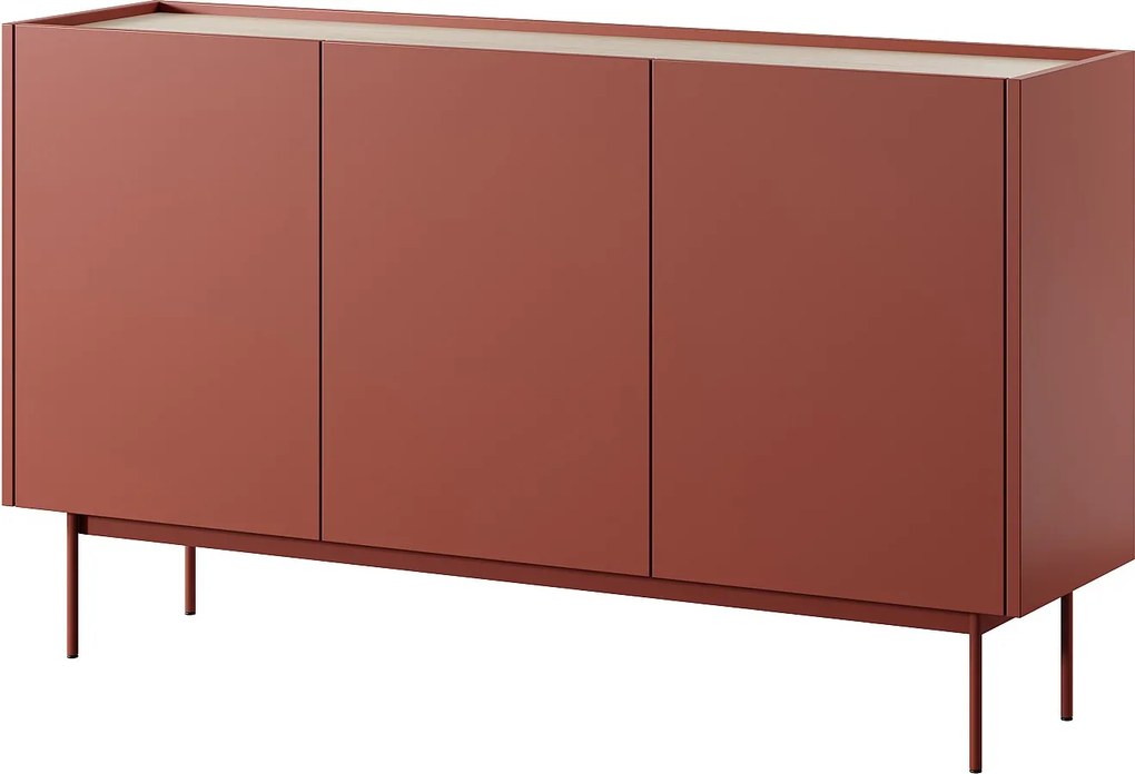 Komoda: Cegła, Blat: Dąb Linea, 144 x 83 x 37 cm