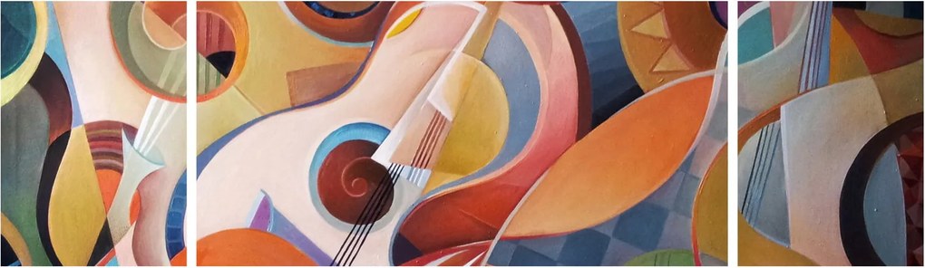 Obraz - Muzyczny abstrakt (170x50 cm)