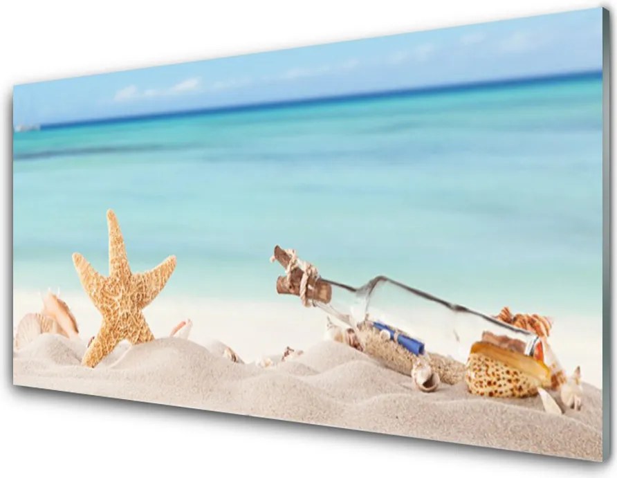 Szkło do Kuchni na Ścianę Nadmorskie Skarby na Piasku