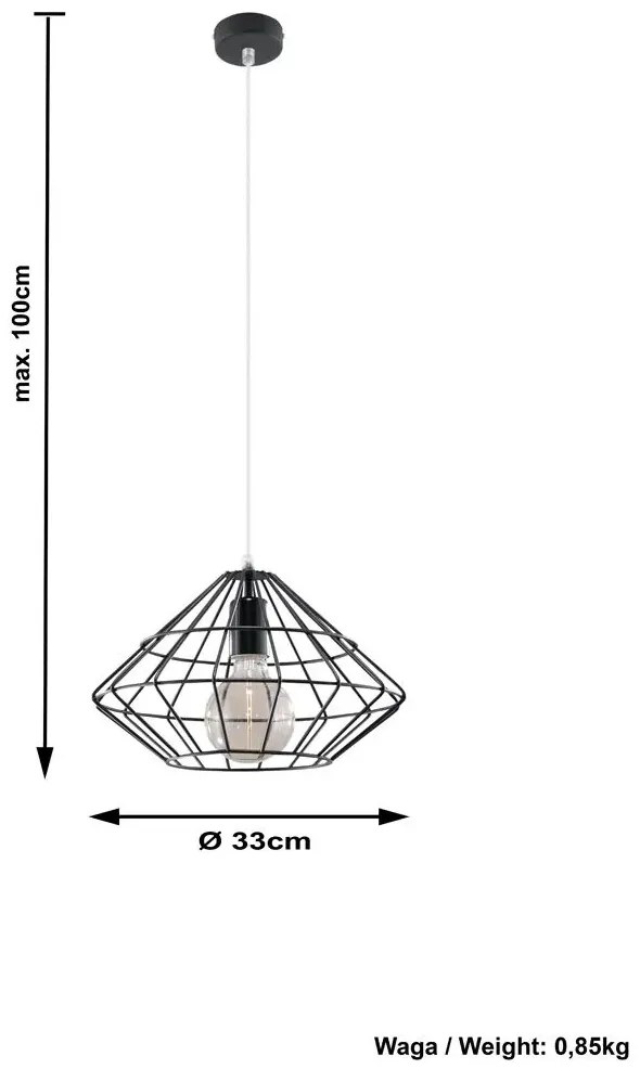 Designerska lampa wisząca E841-Umberta - czarny