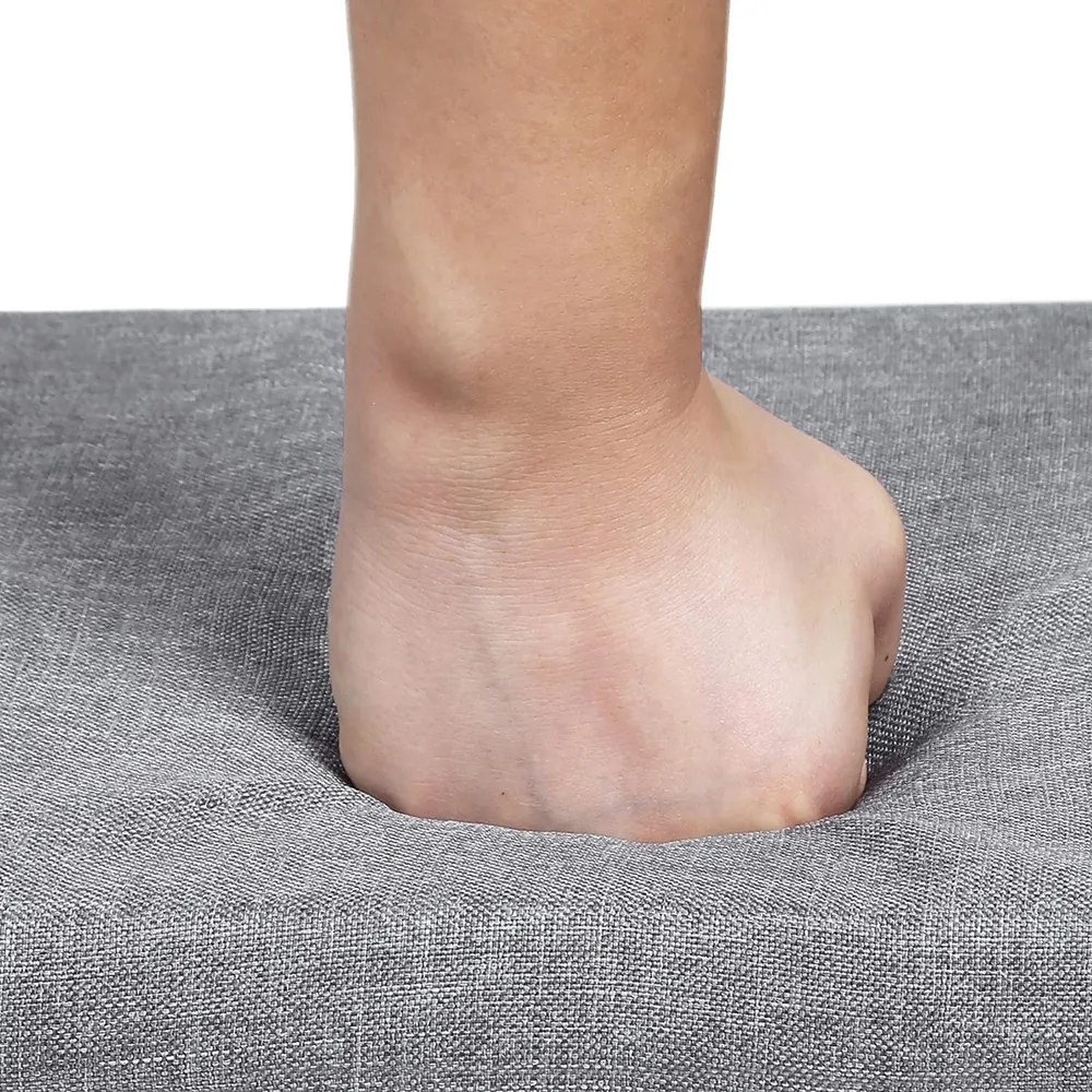 Jurhan Szafka na buty z tapicerowaną ławką GABI, 10 przegródek, 104x30x48cm, biała/szara