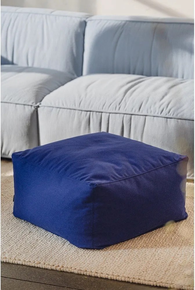 Niebieski wełniany puf Keno – noo.ma