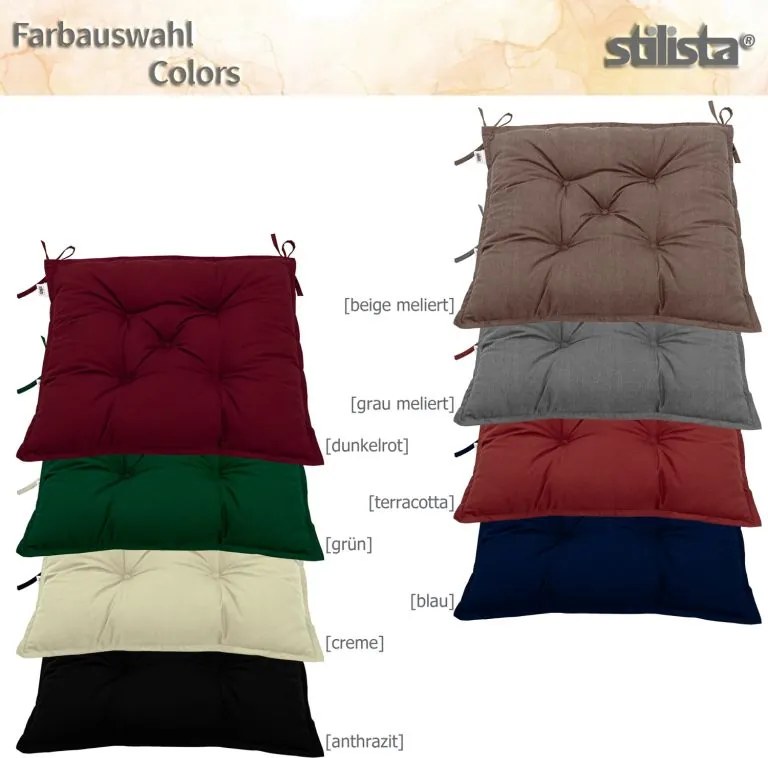 STILISTA Zestaw 2 poduszek na siedzisko 40 x 40 x 8 cm, krem