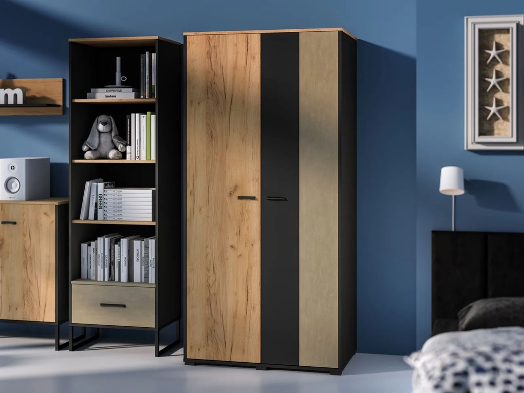 Szafa 92 cm z drążkami i półkami Colt 02 do pokoju młodzieżowego