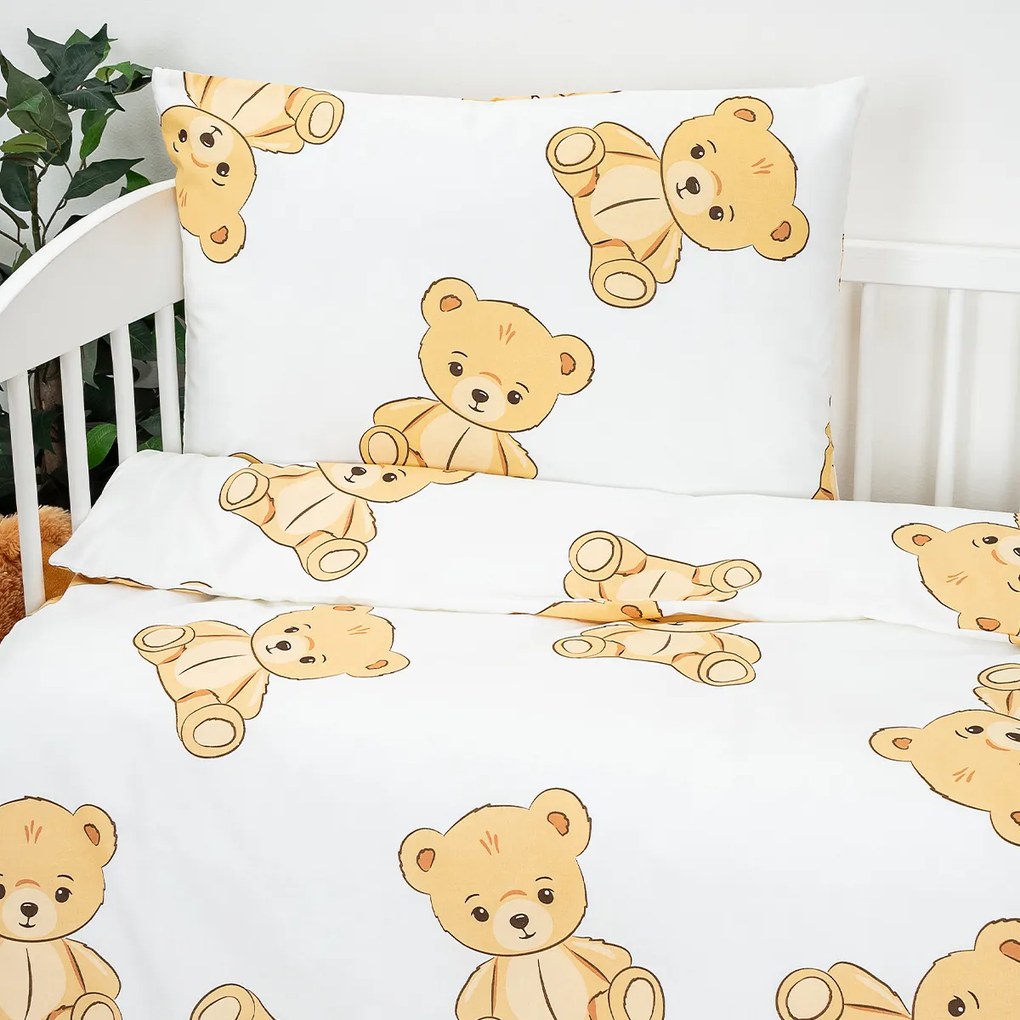 4Home Dziecięca pościel bawełniana do łóżeczka Teddies, 100 x 135 cm, 40 x 60 cm, 100 x 135 cm, 40 x 60 cm