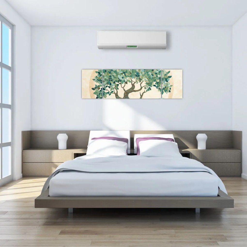 Obraz – Elegancka mozaika z drzewem (170x50 cm)
