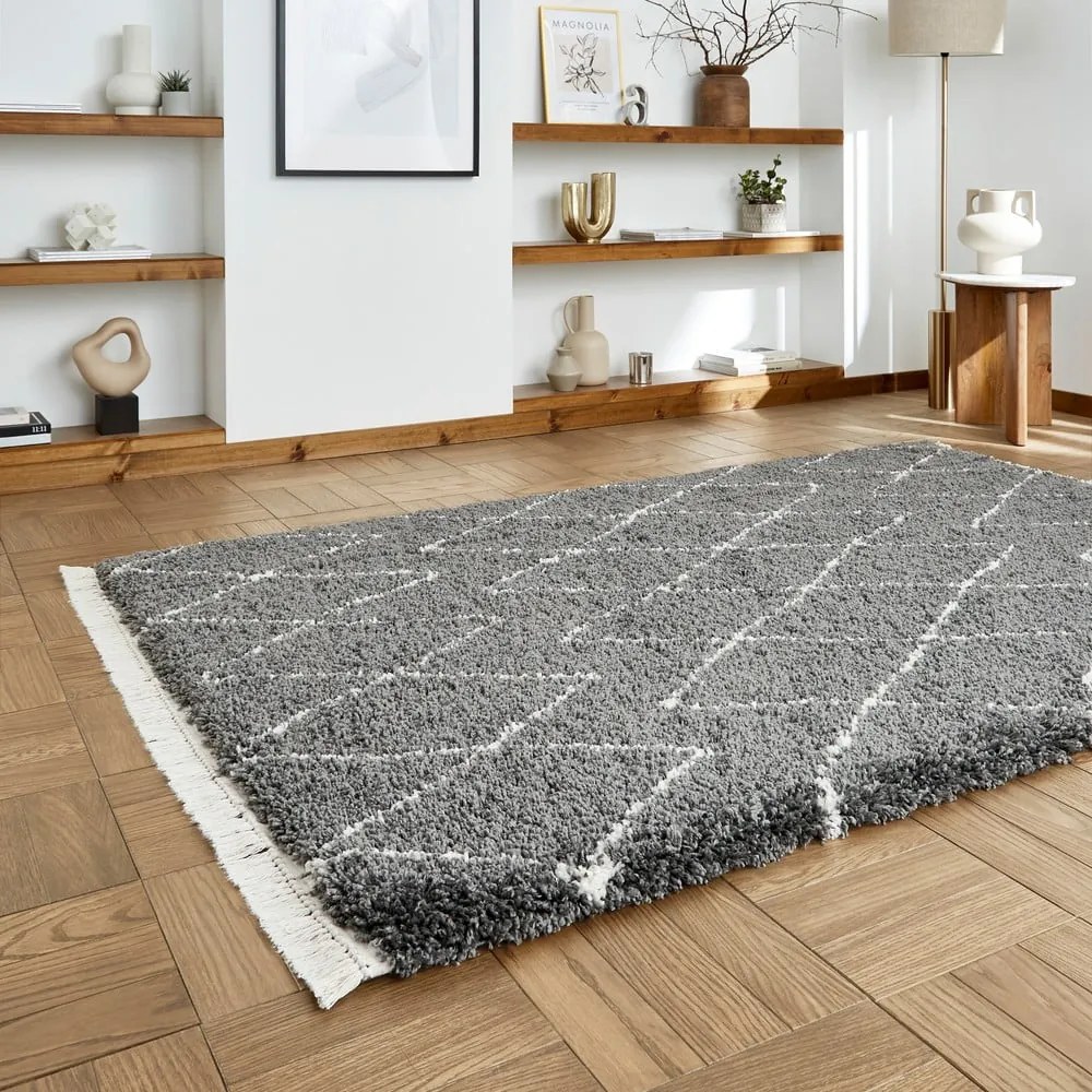 Ciemnoszary chodnik 60x230 cm Boho – Think Rugs