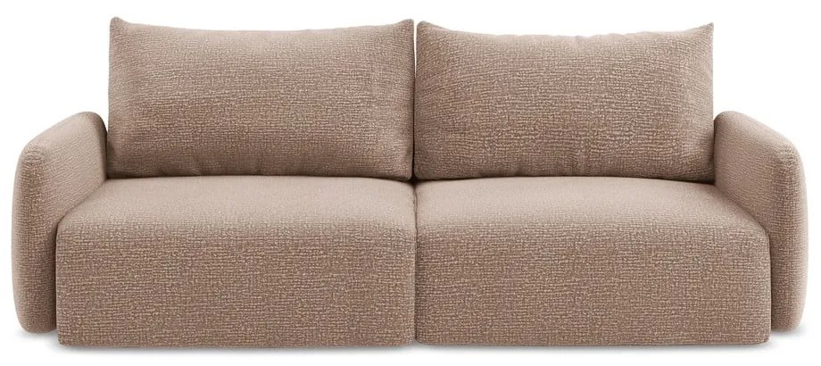 Jasnobrązowa rozkładana/ze schowkiem sofa 238 cm Kalena – Makamii