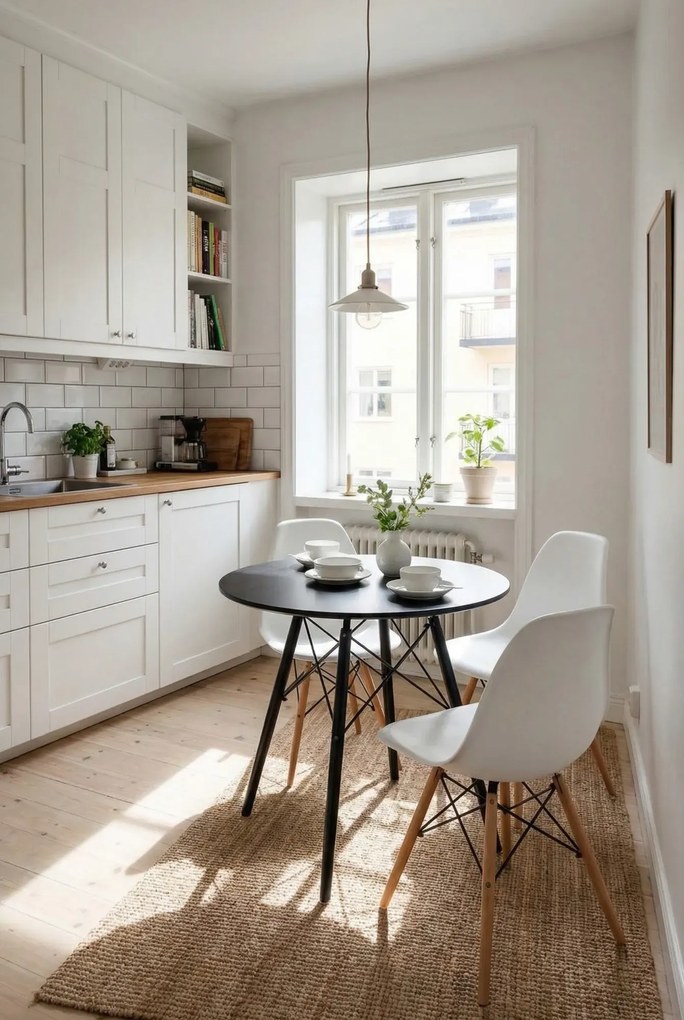 Czarny okrągły stół skandynawski C1-G79