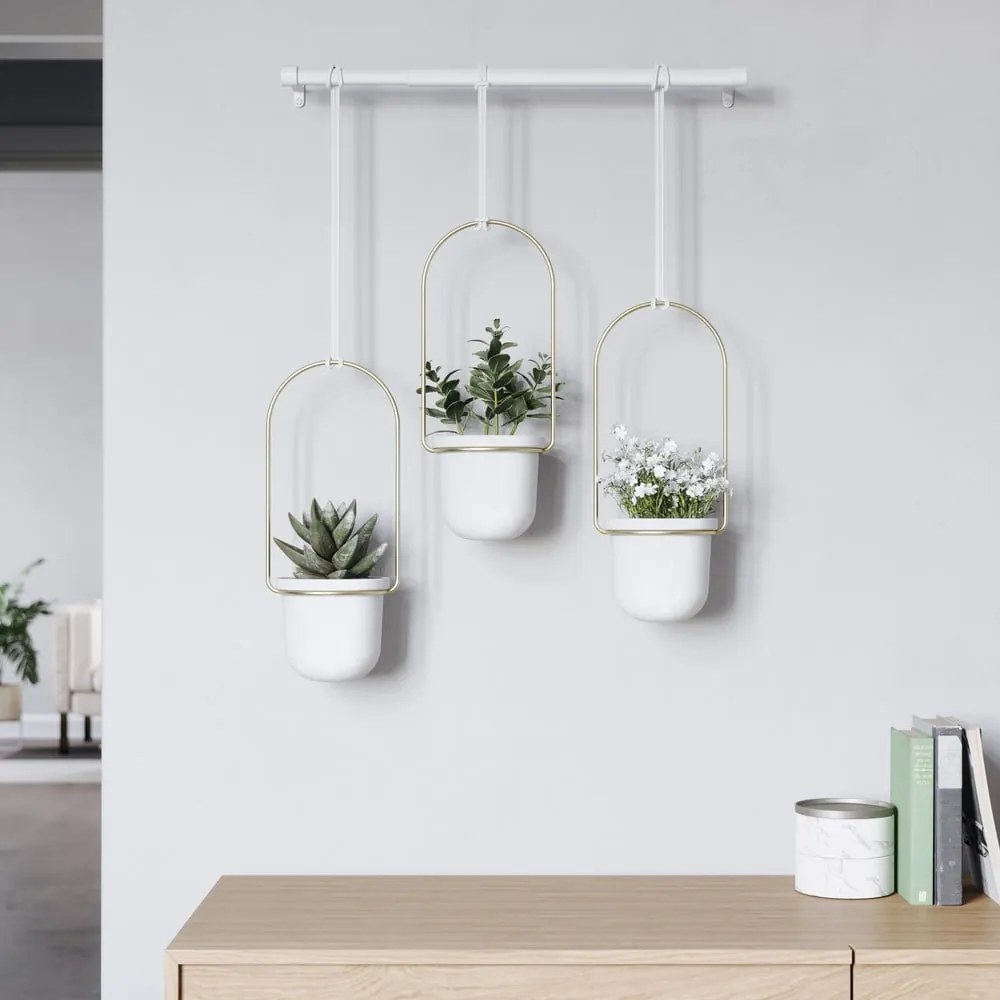 Plastikowe wiszące osłonki na doniczki na zioła zestaw 3 szt. ø 7,5 cm Triflora – Umbra