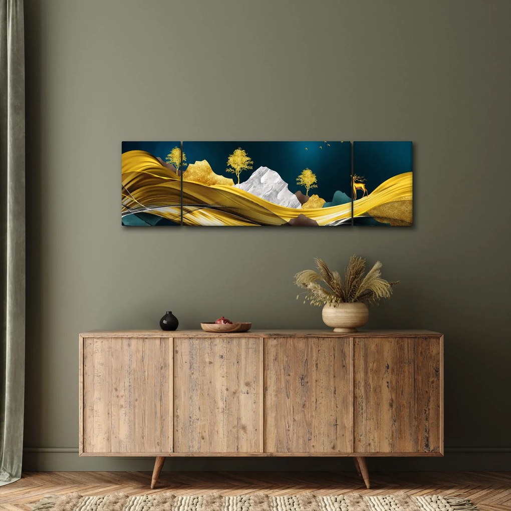 Obraz - Jeleń w krajobrazie (170x50 cm)