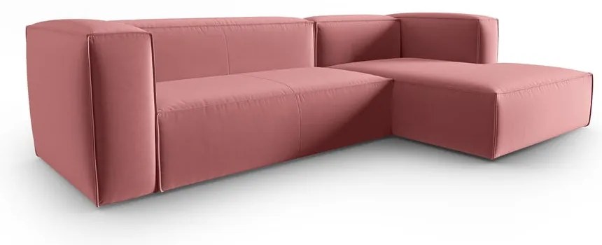 Różowy aksamitny narożnik Mackay – Cosmopolitan Design