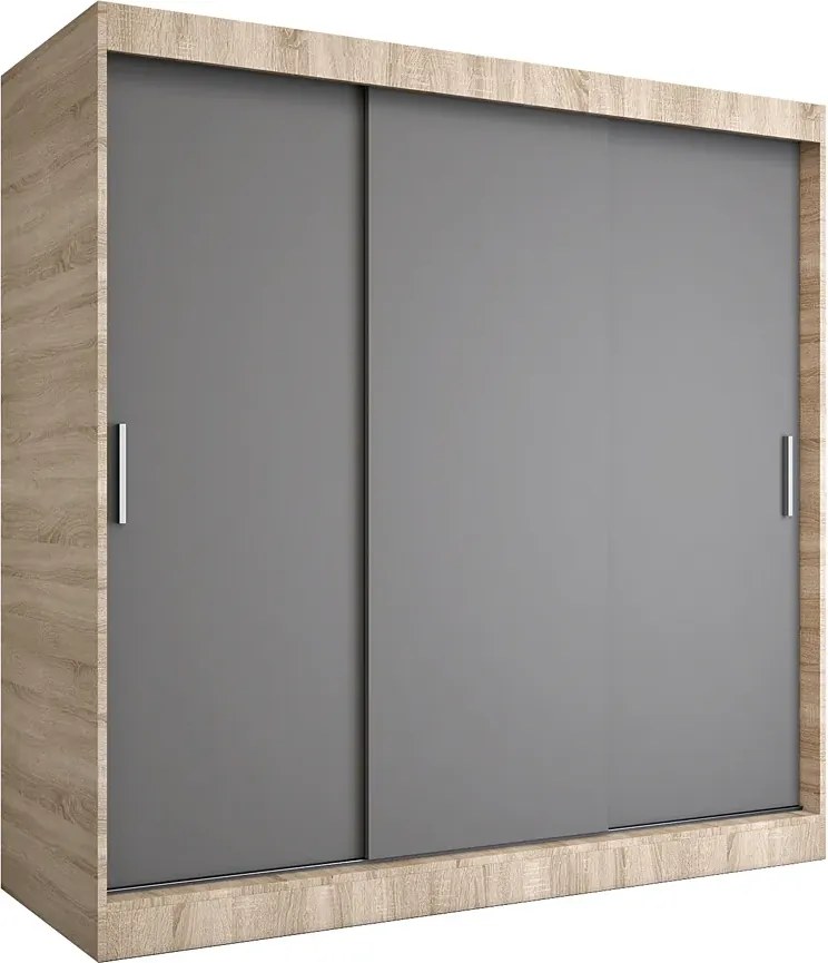 Szafa przesuwna 200 cm dąb sonoma + antracyt D8-C49
