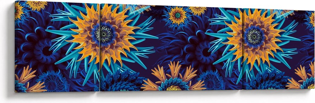 Obraz - kwiaty 3D (170x50 cm)