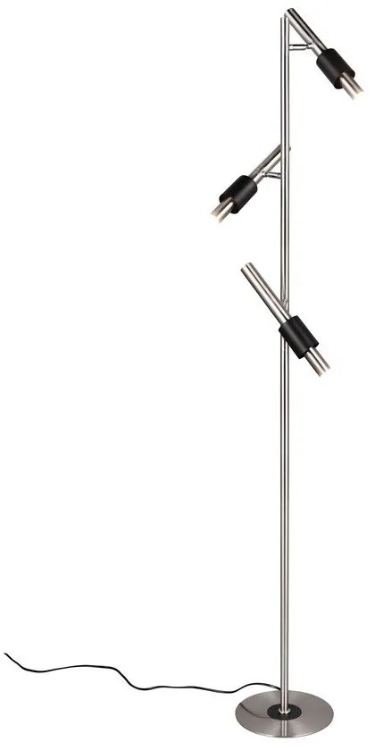 Czarna/w kolorze srebra lampa stojąca LED (wysokość 150 cm) Ikaris – Trio Select