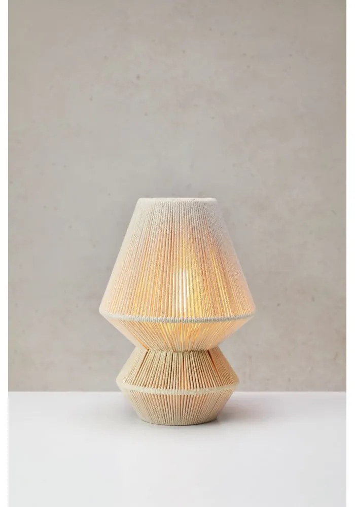 Lampa stołowa w naturalnym kolorze z tekstylnym kloszem (wysokość 34 cm) Razzo – Markslöjd