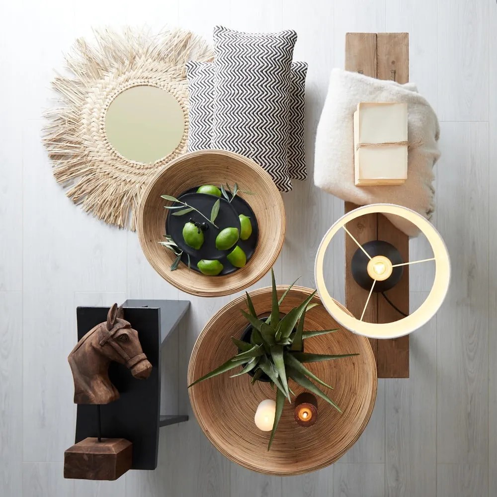 Rattanowe okrągłe stoliki zestaw 2 szt. ø 56 cm Colon – Light & Living