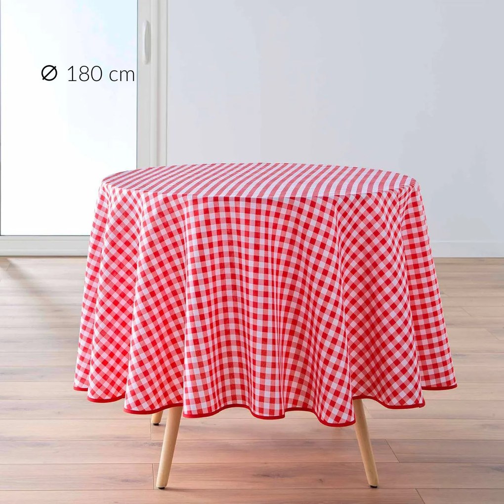 Okrągły obrus w kratkę, VICHY, Ø 180 cm