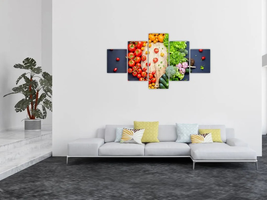 Obraz - Stół pełen warzyw (125x70 cm)