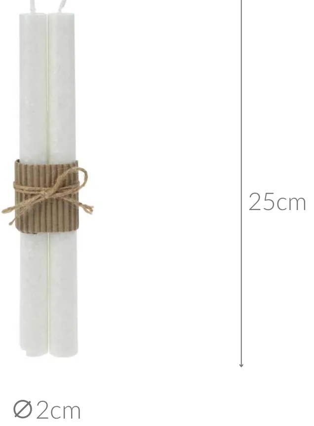 Rustykalne świece stołowe, 25 cm