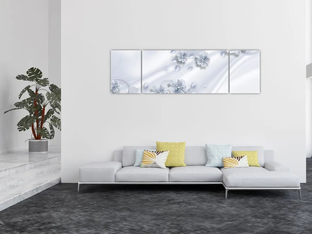 Obraz - kwiatowy wzór (170x50 cm)