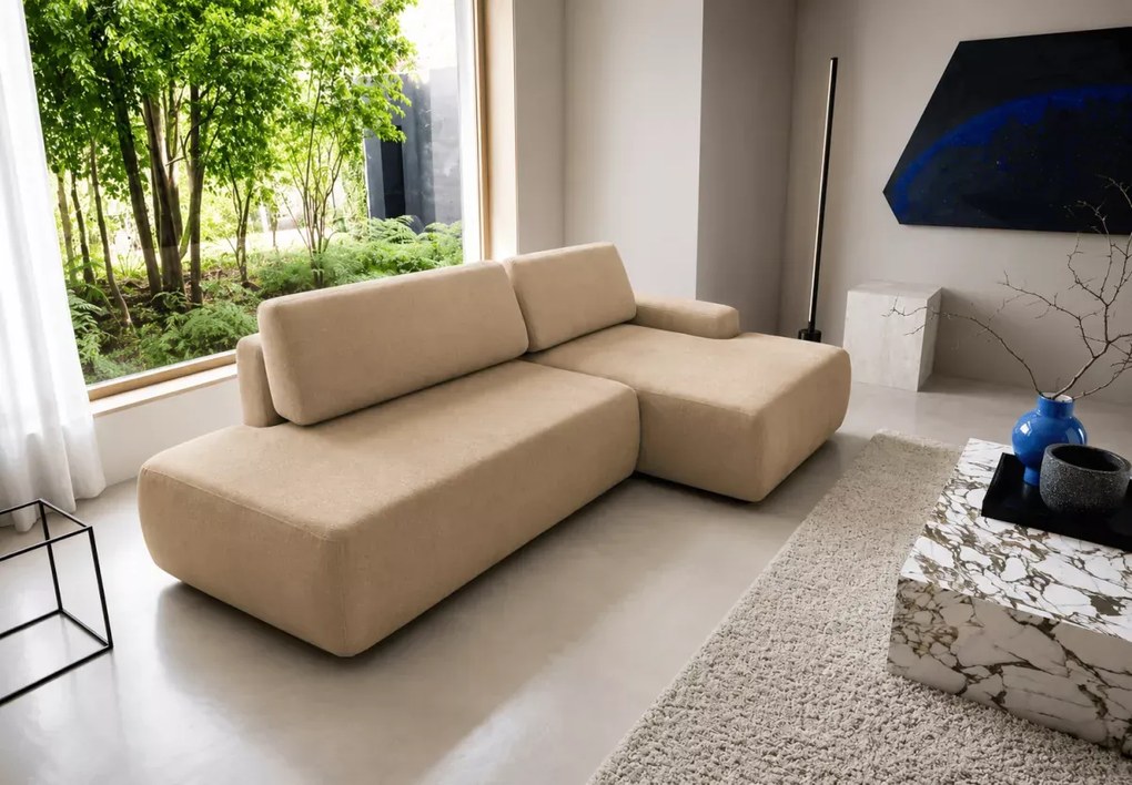 Narożnik z funkcją spania i pojemnikiem Slideo O 276 cm DL rozkładany sofa L-kształtna